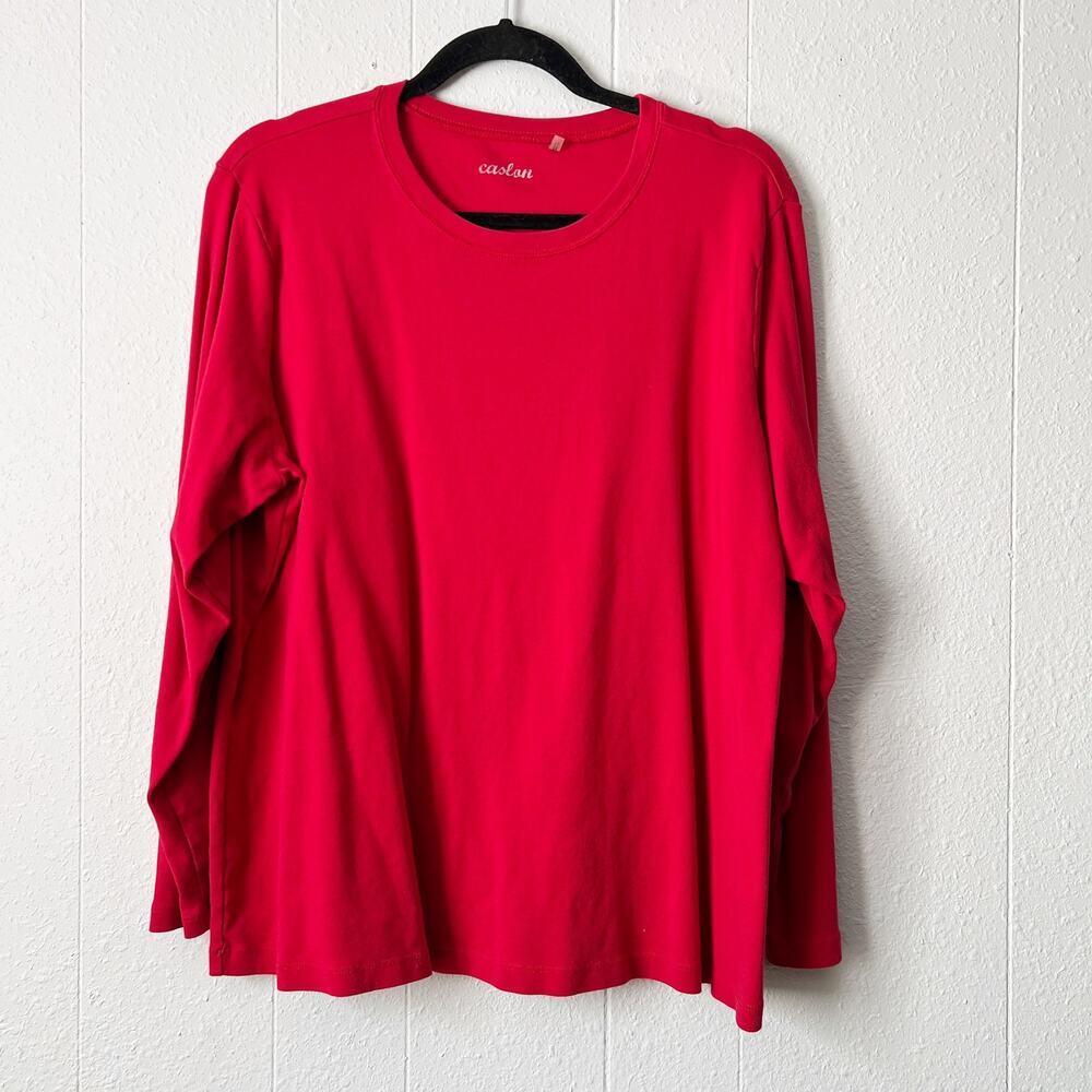 Caslon Womens Long Sleeve T-Shirt 3X 100% Cotton Baselayer Basic Casual Normcore